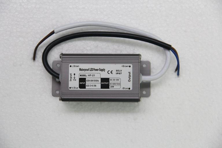 IP68 650mA 21W konstan saat ini LED Power Supply 20V - 36V DC, Switching Power Supplies