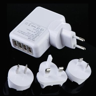4 Port USB Universal Travel Charger Dinding AC Adapter Untuk Rumah, Multi Plug