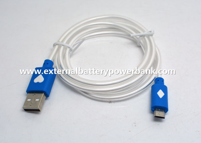 1M Micro USB Data Transfer Kabel dengan Blue Light untuk Telepon Samsung Android