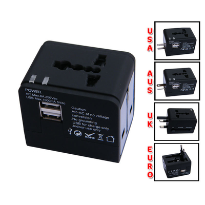 Cahaya USB Universal Travel Charger Portable, 5V 1000mA / 2 USB Interface