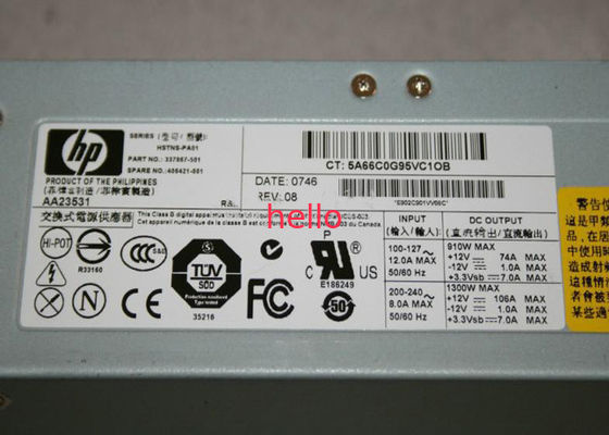 Perlengkapan Compaq 337867-001 1300W HP Server Daya dengan Fan Aktif