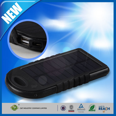 Ganda Port USB Backup Power Bank, 5000mAh Panel Surya Backup Baterai Eksternal