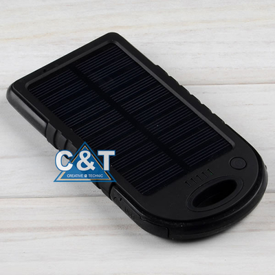 Ganda Port USB Backup Power Bank, 5000mAh Panel Surya Backup Baterai Eksternal