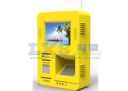 Wall Mounted Interaktif Touch Screen Kios Dengan Magnetic Stripe / RF / IC Card