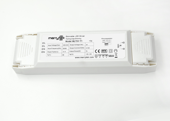 75 Watt Constant Voltage dimmable Driver LED 24V IP20 Waktu CE 30000h Hidup