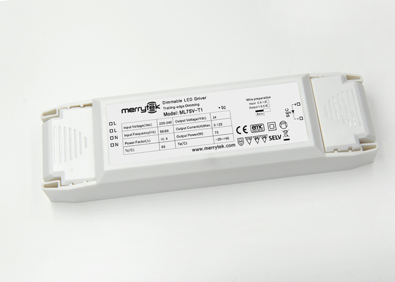 Non - flicker dimmable 24V Tegangan Konstan Driver LED 75W LED Jalur Cahaya driver