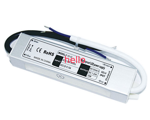 24V DC 15W Waterproof LED driver EN55022 Untuk Fleksibel LED Jalur Cahaya