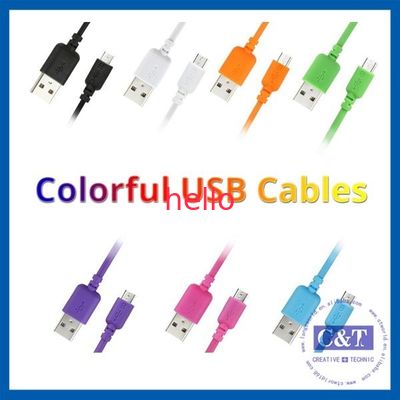 Berwarna Micro Smartphone USB Transfer Data Kabel Hi-Speed ​​2-in-1
