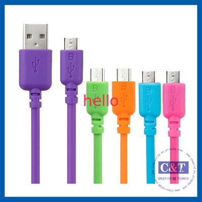 Berwarna Micro Smartphone USB Transfer Data Kabel Hi-Speed ​​2-in-1