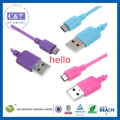 Berwarna Micro Smartphone USB Transfer Data Kabel Hi-Speed ​​2-in-1