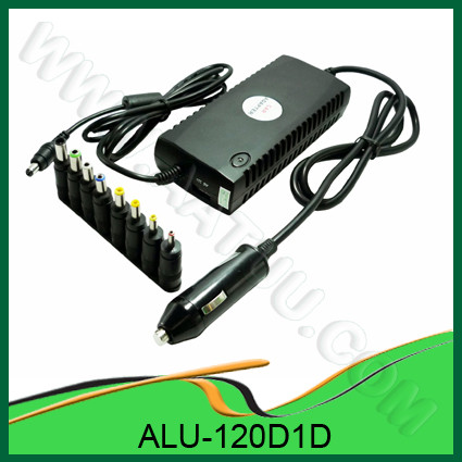 120W Universal DC Power Adapter untuk Mobil Gunakan, dengan 1 LED, 1 Port USB, 8 output Pins ALU-120D1D