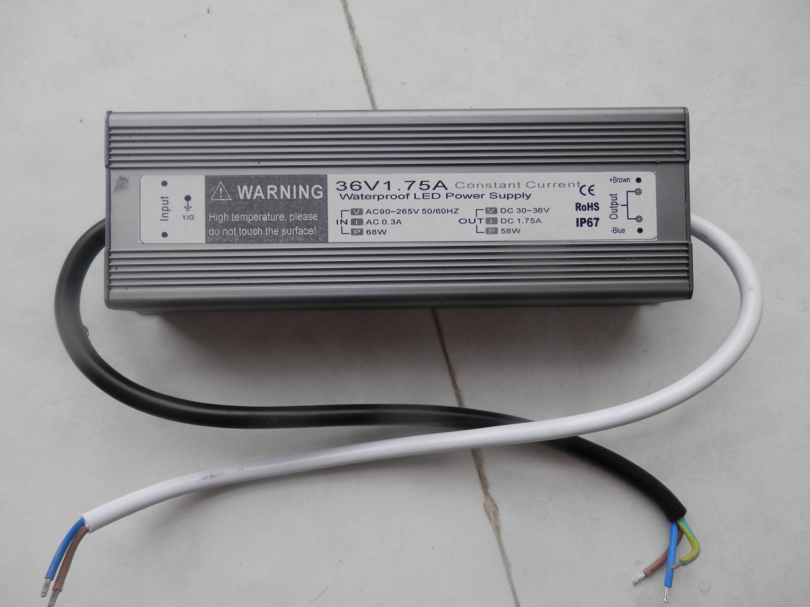 2A 60watt / 60W Constant Current Waterproof Driver LED Power supply